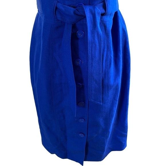 Calvin Klein Linen Rayon Polyester Belted Dress Good Condition No Flaws or Wear - Picture 5 of 9